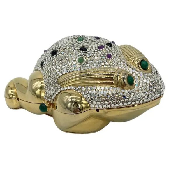 Judith Leiber Swarovski Crystal Frog Minaudiere - Picture 1 of 14